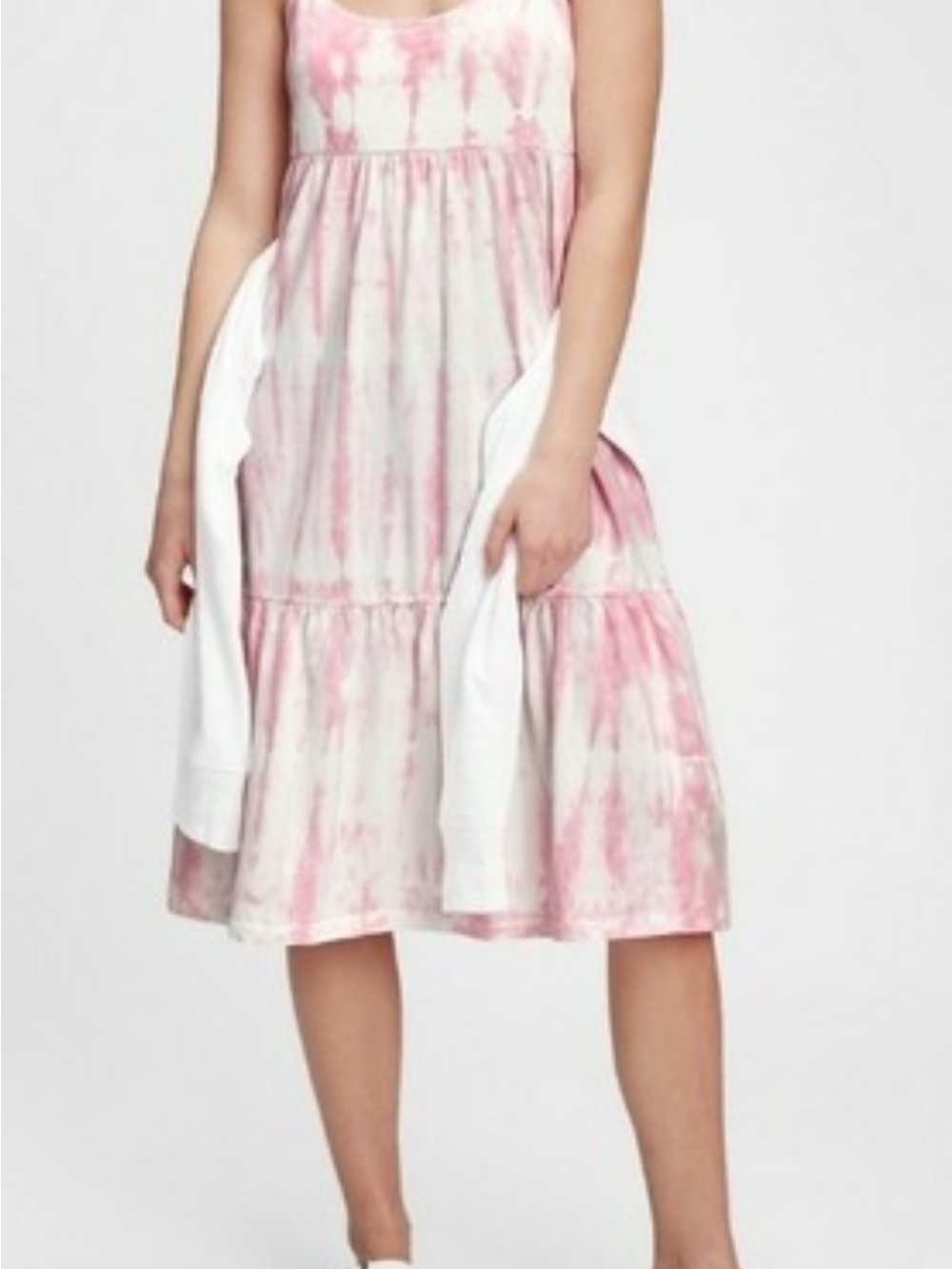 GAP Pink & White Tie-Dye Slip Dress